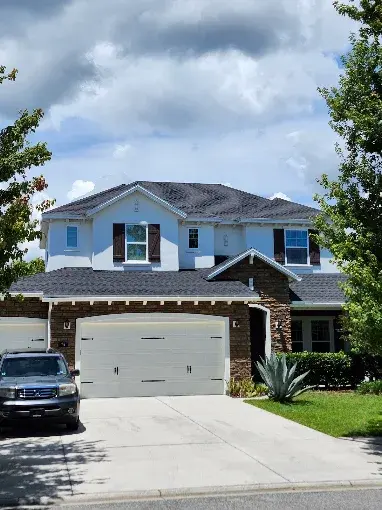 Residential home exterior with a well-maintained roof